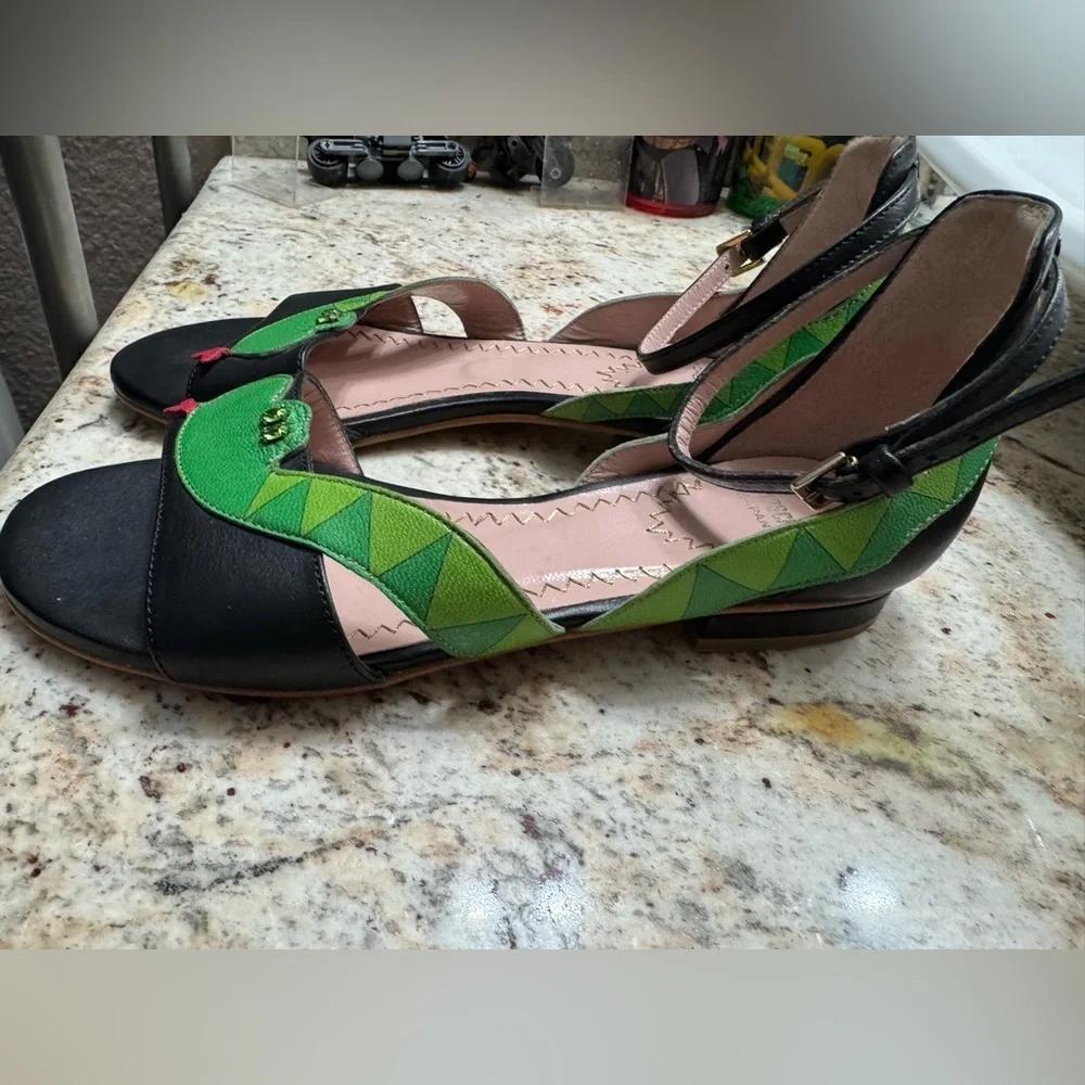 Moschino Cheap and Chic RARE Snake Sandals Women’s Size IT 36 US 6 Green Black